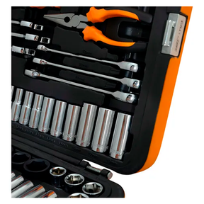 Juego Herramientas Lusqtoff 150pzs Racing Caja Set Tubos Color Naranja