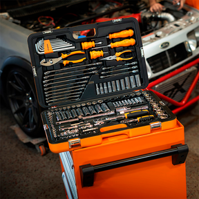 Juego Herramientas Lusqtoff 150pzs Racing Caja Set Tubos Color Naranja