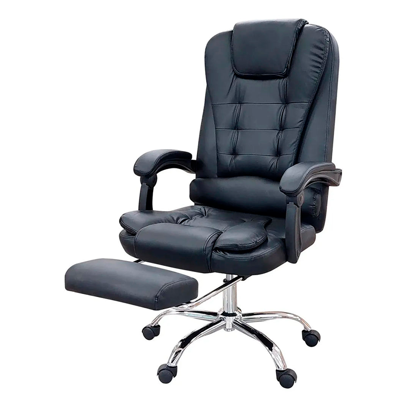 Silla De Oficina Masajeador Presidencial Stephan - Desillas Color Negro