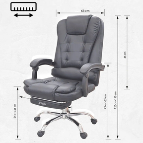 Silla De Oficina Masajeador Presidencial Stephan - Desillas Color Negro