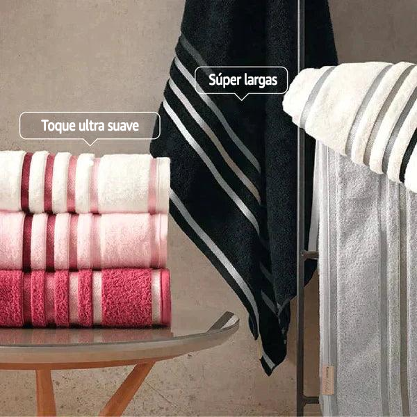 Kit de 10 Toallas Super Bañera de Alta Suavidad y Absorción + 5 Toallas de Rostro