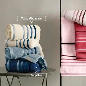 Kit de 10 Toallas Super Bañera de Alta Suavidad y Absorción + 5 Toallas de Rostro