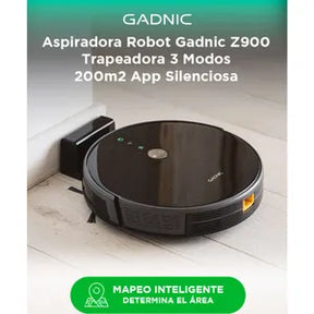 Aspiradora Robot Gadnic Z900 Trapeadora 3 Modos 200m2 App Silenciosa 0.6 Lts
