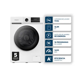 Lavarropas Inverter Carga Frontal 11Kg 1400 RPM Philco PHLF1114BI