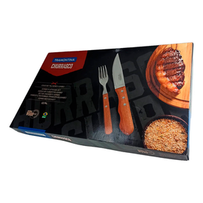 Juego De Cubiertos Churrasco Tramontina Jumbo 24 Piezas Color Marrón