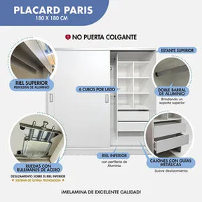 Placard 180x180 cm cubos Diseños Modernos Blanco