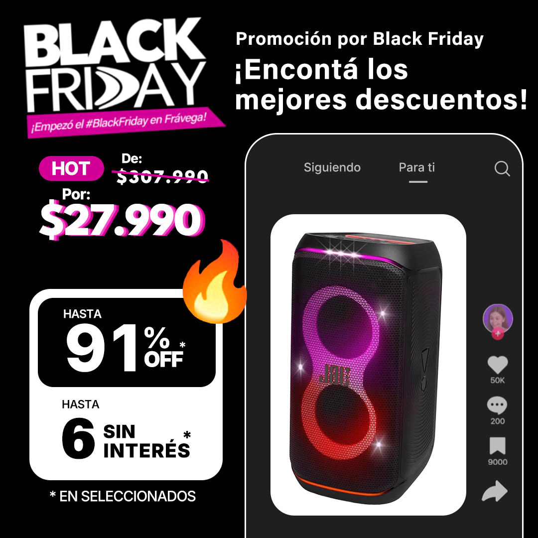 JBL Partybox Club 120, altavoz portátil para fiestas, asa plegable ergonómica, sonido JBL Pro, luces, 12 horas de batería, resistente a salpicaduras IPX4, color negro