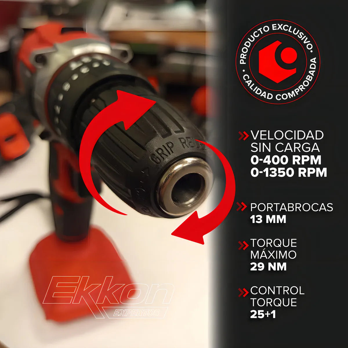 Taladro Percutor + 2 Baterias 20v Kommberg 13mm Maletin 2 Baterias, Cargador Y Accesorios Kb-tpb1020-2