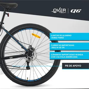 Bicicleta Mountain Bike Overtech Q6 R29 Talle L