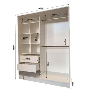 Placard Ropero 140x180 cm Diseños Modernos Blanco